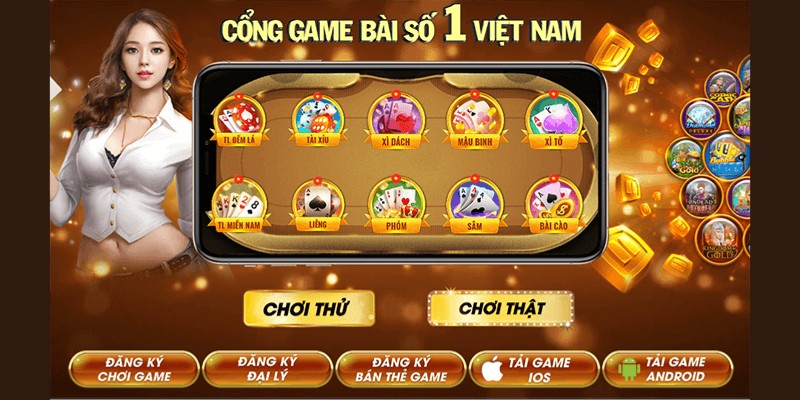 Giao diện một game bài đổi thưởng trực tuyến